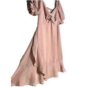 Off Shoulder Puff Sleeve Ruched Dress Pink Mini Dress Sz Small